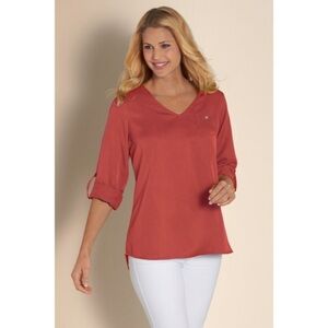 Soft Surroundings- 3/4 Sleeve Tencel Tunic - M